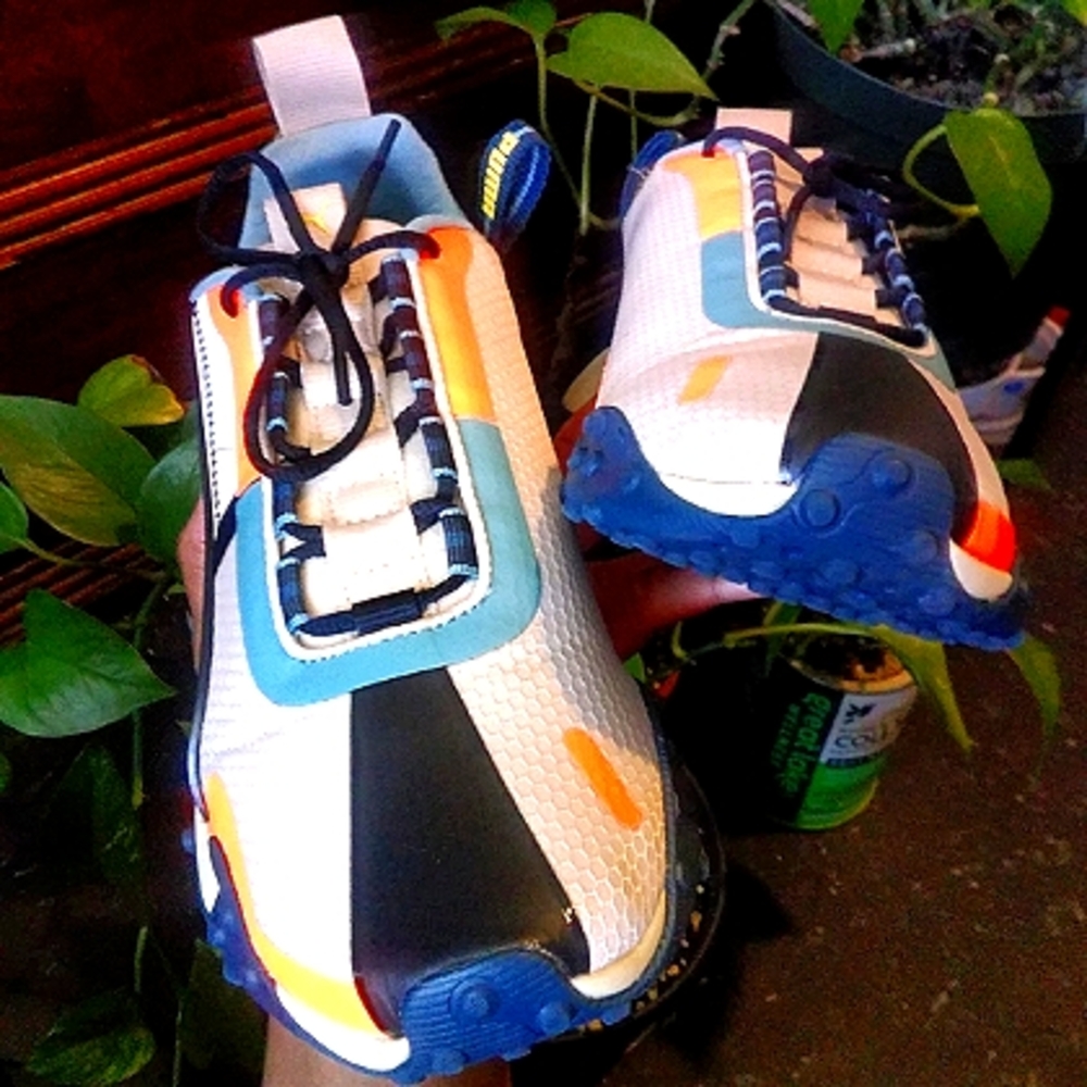 Puma Unisex LQDcell Cream, Blue & Orange Accents W-9, M-7.5 - Picture 7 of 16